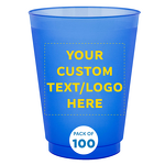 Frosted Disposable Plastic Cups Factory - 16 oz Classic Customizable Logo Multiple Colors
