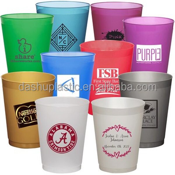 PP Reusable Stadium Cups Factory - 20oz Frosted Custom Logo Silk Screen Printed