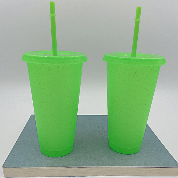 Creative Water Cup Manufacturer - Summer Fluorescent Green Straw Multi-Spec Direct Drinking