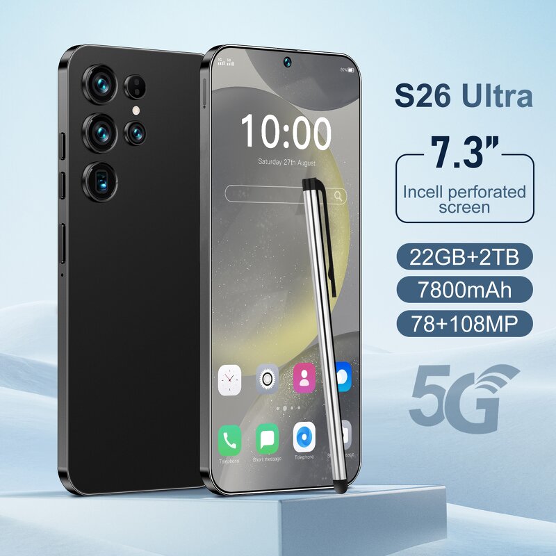 S26 Ultra Smartphone Factory - 22GB+2TB 108MP Dual SIM Android OEM Bulk