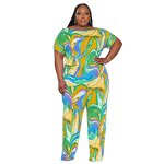 Plus Size Loungewear Set Manufacturer - Wholesale Oversized Floral Two-Piece Set