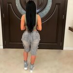 Women Shorts Manufacturer - Custom Loose Fifth Denim Cargo Pocket Shorts