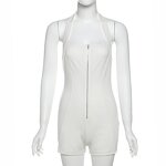 Women Romper Manufacturer - Wholesale Casual Zip Up Backless Halter Romper
