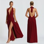 Halter Maxi Dress Manufacturer - Custom Asymmetrical Split Thigh Vacation Dress