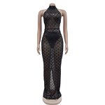 Evening Dress Manufacturer - Custom Sleeveless Elegant Beaded Black Party Dress