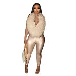 Women Romper Manufacturer - Custom High Waist Backless Satin Long Jumpsuit