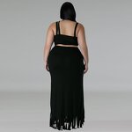 Plus Size Dress Manufacturer - Wholesale Irregular Tassel Summer Dress 5XL