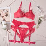 Lingerie Set Manufacturer - Custom Splicing Embroidered Corset 3 Piece Set