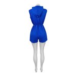 Short Romper Manufacturer - Wholesale Summer White Hoodie Zipper Sleeveless Jumpsuit