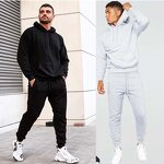Men Tracksuit Manufacturer - Autumn Fleece Oversized Hoodie Jogging 2 Piece Set