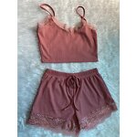 Pajama Set Manufacturer - Wholesale Silk Night Soft Lace 2 Piece Pajama Set