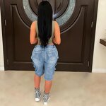 Women Shorts Manufacturer - Custom Loose Fifth Denim Cargo Pocket Shorts