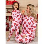 Pajama Set Manufacturer - Hot Sale Mother Daughter Matching Heart Print Set