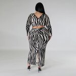 Plus Size Dress Manufacturer - Custom Zebra Print Cut Out Maxi Bodycon Dress