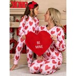 Pajama Set Manufacturer - Hot Sale Mother Daughter Matching Heart Print Set