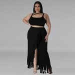 Plus Size Dress Manufacturer - Wholesale Irregular Tassel Summer Dress 5XL