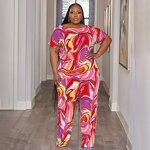 Plus Size Loungewear Set Manufacturer - Wholesale Oversized Floral Two-Piece Set