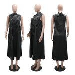 Evening Dress Manufacturer - Custom 3D Flower Sleeveless Straight Midi Dress