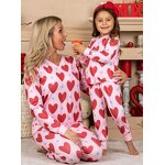 Pajama Set Manufacturer - Hot Sale Mother Daughter Matching Heart Print Set