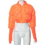 Bubble Coat Manufacturer - Warm Thermal Cotton Stand Neck Cropped Down Jacket