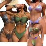Bikini Set Manufacturer - Custom Luxury Solid Color Two Piece Bikini Set