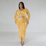 Plus Size Dress Manufacturer - Custom Zebra Print Cut Out Maxi Bodycon Dress