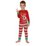 Family Pajamas Set Manufacturer - Custom Reindeer Print Two Piece Leisure Wear Set
