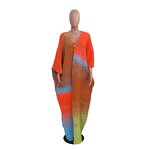 Long Cardigan Manufacturer - Thick Multi Color Patchwork Knitted Long Coat