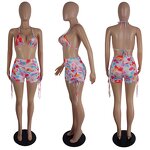 Bikini Set Manufacturer - Custom Colourful Print Bikini Top and Shorts Set