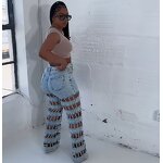 Women Jeans Manufacturer - Wholesale Hollow Out Distressed Straight Leg Jeans