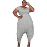 Plus Size Jumpsuit Manufacturer - Wholesale Wide Leg Romper Bodysuit 4XL