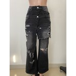 Women Jeans Manufacturer - Wholesale Hip Hop Ripped Stretch Straight Jeans
