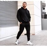 Men Tracksuit Manufacturer - Autumn Fleece Oversized Hoodie Jogging 2 Piece Set
