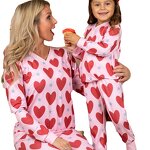 Pajama Set Manufacturer - Hot Sale Mother Daughter Matching Heart Print Set