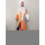 Kaftan Dress Manufacturer - 2025 Spring Casual Printed Batwing Swing Dress