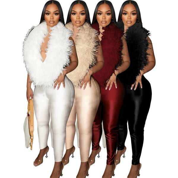 Women Romper Manufacturer - Custom High Waist Backless Satin Long Jumpsuit