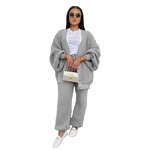 Women Sweater Set Manufacturer - Thick Winter Loose Cardigan Pant Outfit