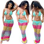 Bikini Set Manufacturer - Custom Patchwork Crochet Cover Up Midi Skirt Set