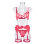 Lingerie Set Manufacturer - Custom Splicing Embroidered Corset 3 Piece Set