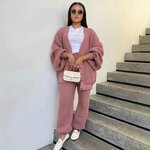 Women Sweater Set Manufacturer - Thick Winter Loose Cardigan Pant Outfit