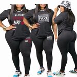 Plus Size Activewear Set Manufacturer - Custom Printed Shirt High Waist Leggings