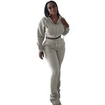 Women Sweatsuit Manufacturer - Wholesale Hoodie Crop Top Jogger Pants Set