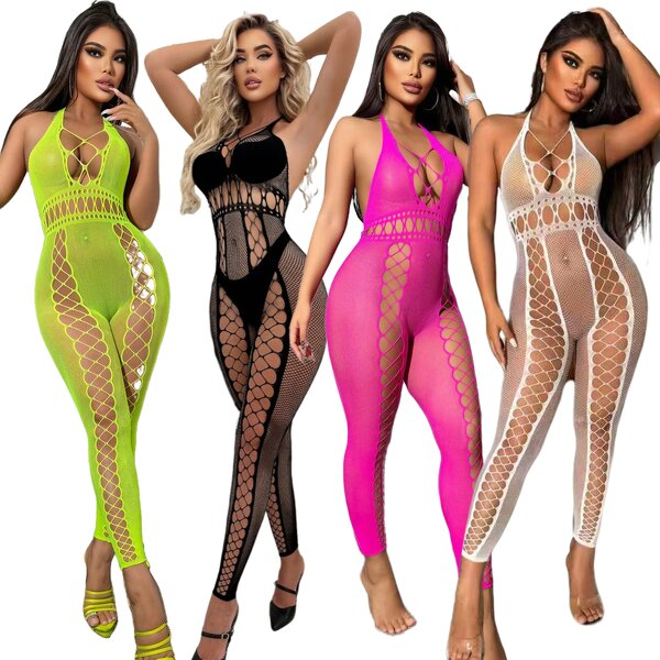 Body Stocking Manufacturer - Cheap Sexy Lace Hollow Out Mesh Camisole Lingerie