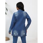 Denim Jacket Manufacturer - Wholesale Oversize Heavy Denim Jacket with Holes