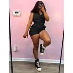 Short Romper Manufacturer - Wholesale Summer White Hoodie Zipper Sleeveless Jumpsuit