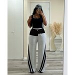 Women Trousers Manufacturer - Custom Elastic Waist Loose Straight Wide-leg Pants