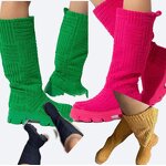 Women Boots Manufacturer - Fall Winter Suede Low Heel Knee-High Boots for Ladies