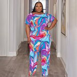 Plus Size Loungewear Set Manufacturer - Wholesale Oversized Floral Two-Piece Set