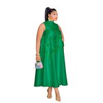 Evening Dress Manufacturer - Custom 3D Flower Sleeveless Straight Midi Dress