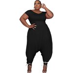 Plus Size Jumpsuit Manufacturer - Wholesale Wide Leg Romper Bodysuit 4XL